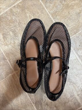 A New Day from Target Black Mesh Mary Jane Flats size 7.5